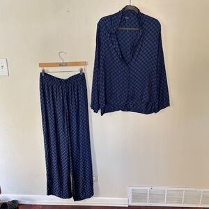 GAP Navy Checkered Pajama Set